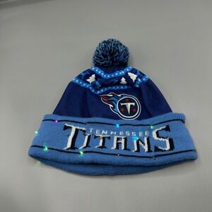 FOCO Tennessee Titans LED Light Up Beanie Hat Mens Blue NFL Football Pom Beanie